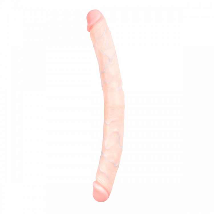 Телесный двусторонний фаллоимитатор Mr Long Dong - 35 см.