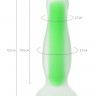 Зеленая, светящаяся в темноте анальная втулка Mortimer Glow - 12,5 см.