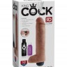 Кофейный фаллоимитатор King Cock 10" Squirting Cock с эффектом эякуляции - 25,4 см.
