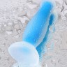 Голубая, светящаяся в темноте анальная втулка Namor Glow - 12,5 см.