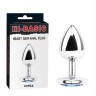 Серебристая анальная пробка со стразом Heart Gem Anal Plug - 7,1 см.