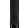 Черный вибратор с рёбрышками Tiger Black Line - 22,3 см.