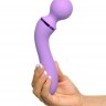 Фиолетовый двусторонний вибростимулятор Duo Wand Massage-Her - 19,6 см.