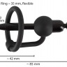 Черный силиконовый дилятор с вибрацией и кольцом PenisPlug with a Glans Ring & Vibration