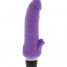 Фиолетовый вибратор с лепестками в основании PURRFECT SILICONE CLASSIC 7INCH PURPLE - 18 см.