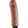 Кофейный вибратор со съемной присоской 8" Vibrating Cock - 21,6 см.