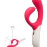 Розовый вибромассажёр с клиторальным отростком We Vibe Nova Pink - 21,5 см.