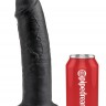Чёрный фаллос-гигант 10" Cock - 25,4 см.