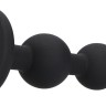 Черная анальная елочка с прозрачным стразом Beaded Diamond Butt Plug - 11,4 см.