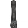 Чёрный вибратор The G-spot Rabbit со стразами на рукояти - 22 см.