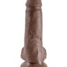 Коричневый фаллоимитатор с мошонкой 7" Cock with Balls - 19,4 см.