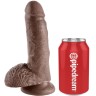 Коричневый фаллоимитатор с мошонкой 7" Cock with Balls - 19,4 см.