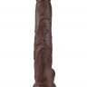 Коричневый фаллоимитатор-гигант 14" Cock with Balls - 37,5 см.