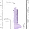 Фиолетовый фаллоимитатор Realrock Crystal Clear 8 inch - 21 см.