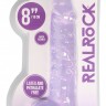 Фиолетовый фаллоимитатор Realrock Crystal Clear 8 inch - 21 см.