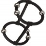 Черная клетка на пенис с бусинами Steel Beaded Silicone Enhancer Cage