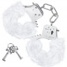 Белые игровые наручники Plush Fur Cuffs