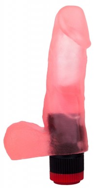Нежно-розовый гелевый вибратор-фаллос - 16,5 см.