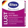 Рифленые презервативы RITEX LUST с пупырышками - 3 шт.