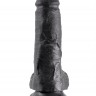 Чёрный фаллоимитатор 8" Cock with Balls - 21,3 см.