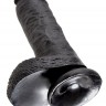 Чёрный фаллоимитатор 8" Cock with Balls - 21,3 см.