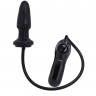 Чёрная анальная пробка с вибрацией и расширением Inflatable Plug - 12 см.