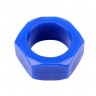 Синее эрекционное кольцо-шестигранник Nust Bolts Cock Ring