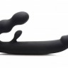 Черный безремневой страпон Tri-Volver Rechargeable Strapless Strap On