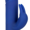 Синий вибратор-кролик с нагревом The Heated Silicone Thrusting G Rabbit - 21,5 см.