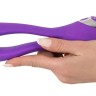 Фиолетовый сдвоенный вибратор Bendable Double Vibrator - 24,3 см.