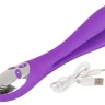 Фиолетовый сдвоенный вибратор Bendable Double Vibrator - 24,3 см.
