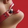 Кляп-шар на красных ремешках Solid Ball Gag