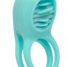 Голубое эрекционное виброкольцо Silicone Rechargeable French Kiss Enhancer