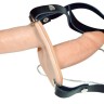 Телесный женский страпон с вагинальной пробкой Strap-On Duo - 15 см.
