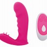 Малиновый клиторально-вагинальный стимулятор Strapless Strap-on - 11,9 см.