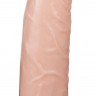 Пустотелый реалистичный фаллопротез на ремешках с заклепками - 17,5 см.